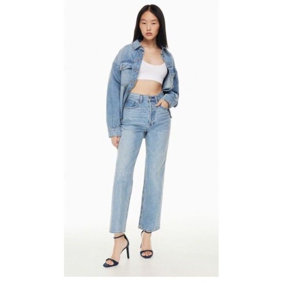 Denim Forum Aritzia Joni High Rise Loose Jeans 26 Waist 29L Button Fly - Picture 1 of 9